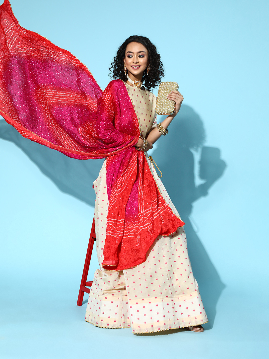 

mokshi Classy Beige Printed Ready to Wear Lehenga Choli with Dupatta