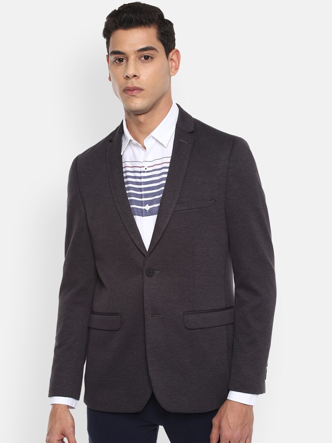 

Louis Philippe Sport Men Grey Self Design Slim-Fit Blazer