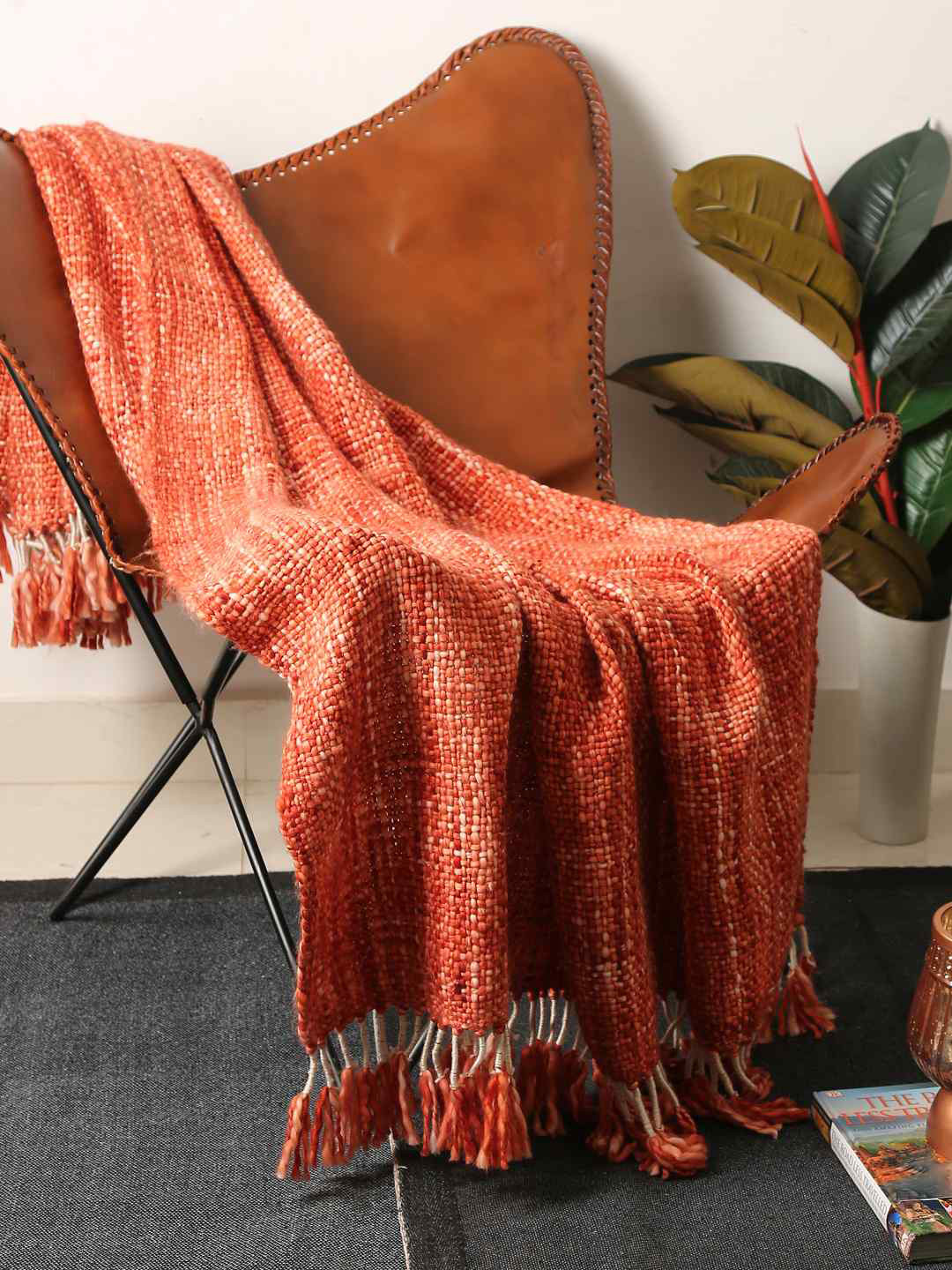 

Amoliconcepts Orange Soft Chunky Acrylic Wool Sofa Throw