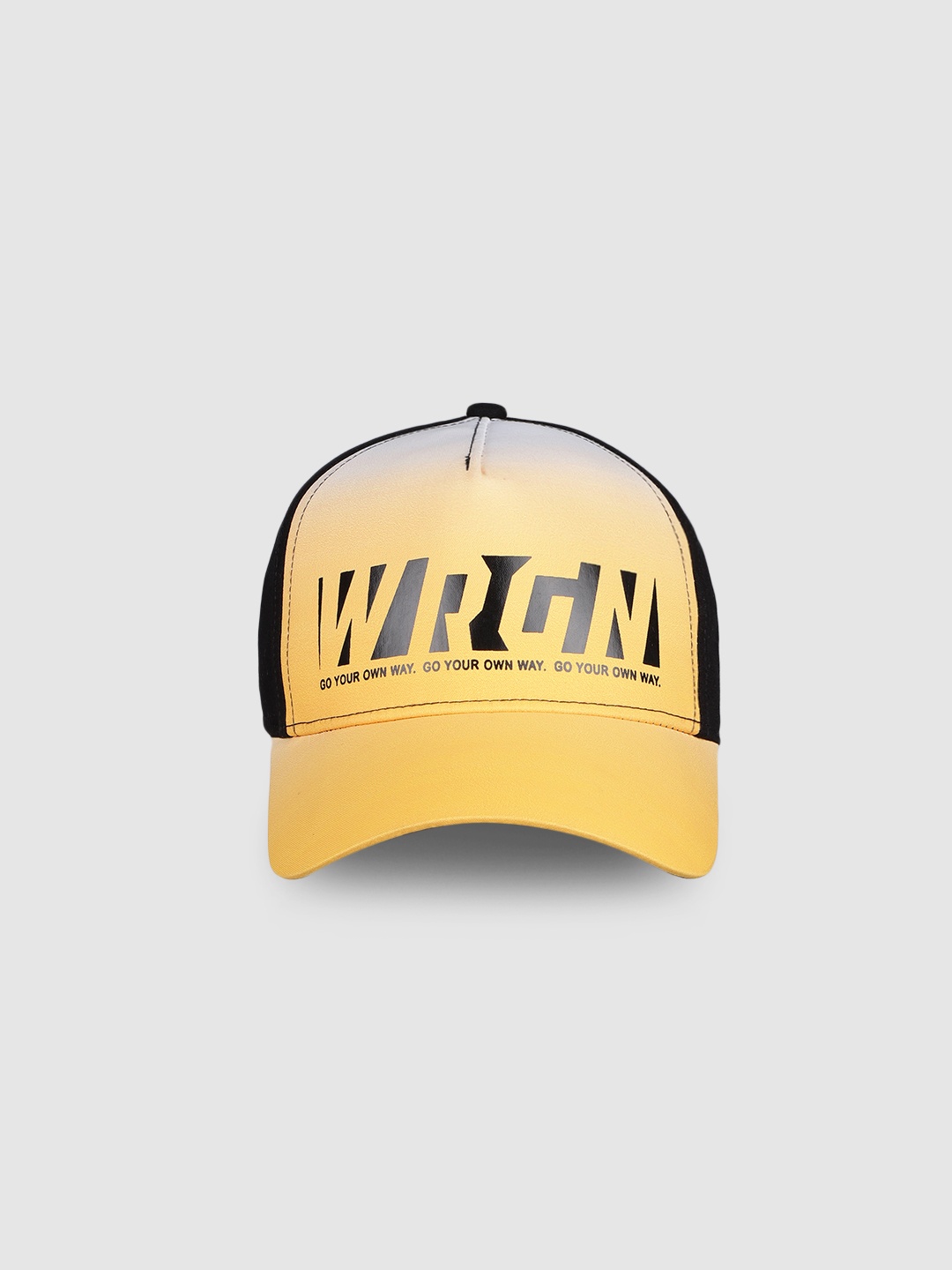 

WROGN Unisex Yellow & Black Printed Baseball Cap