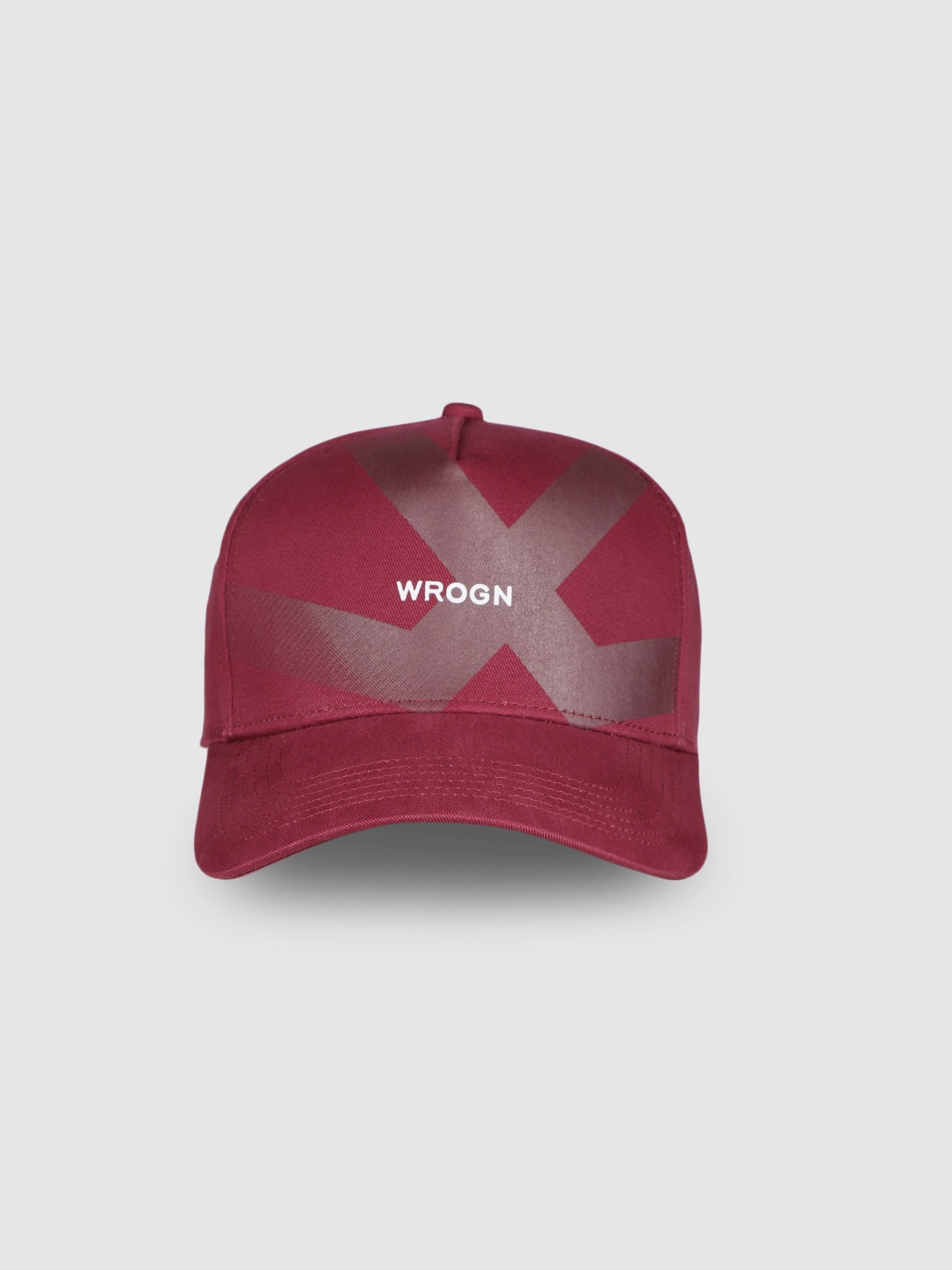 

WROGN Unisex Maroon Printed Pure Cotton Baseball Cap