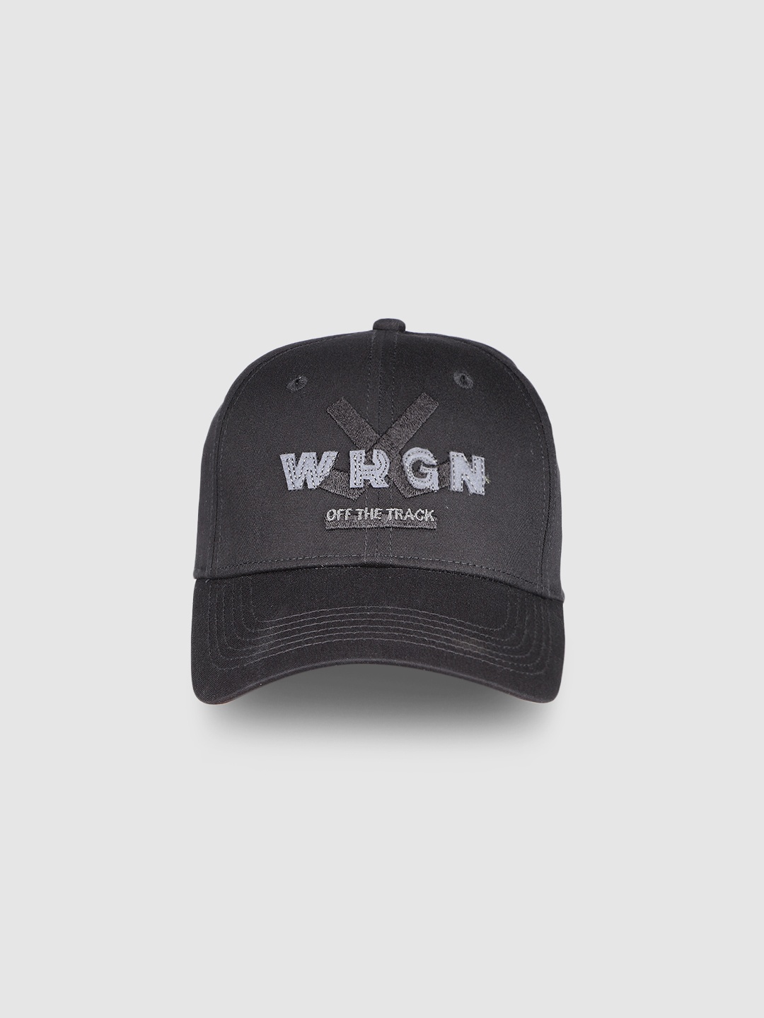 

WROGN Unisex Black Embroidered Pure Cotton Baseball Cap