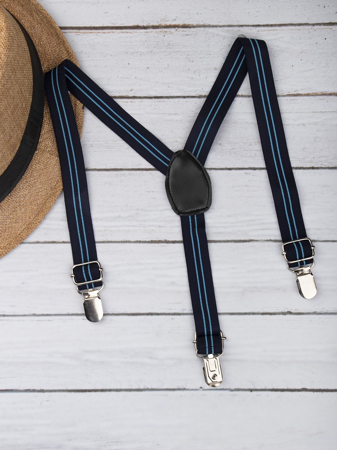

Arendelle Boys Navy Blue Striped Suspenders