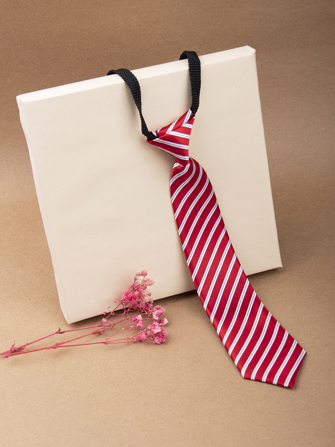 

Arendelle Boys Red & White Striped Satin Adjustable Skinny Tie