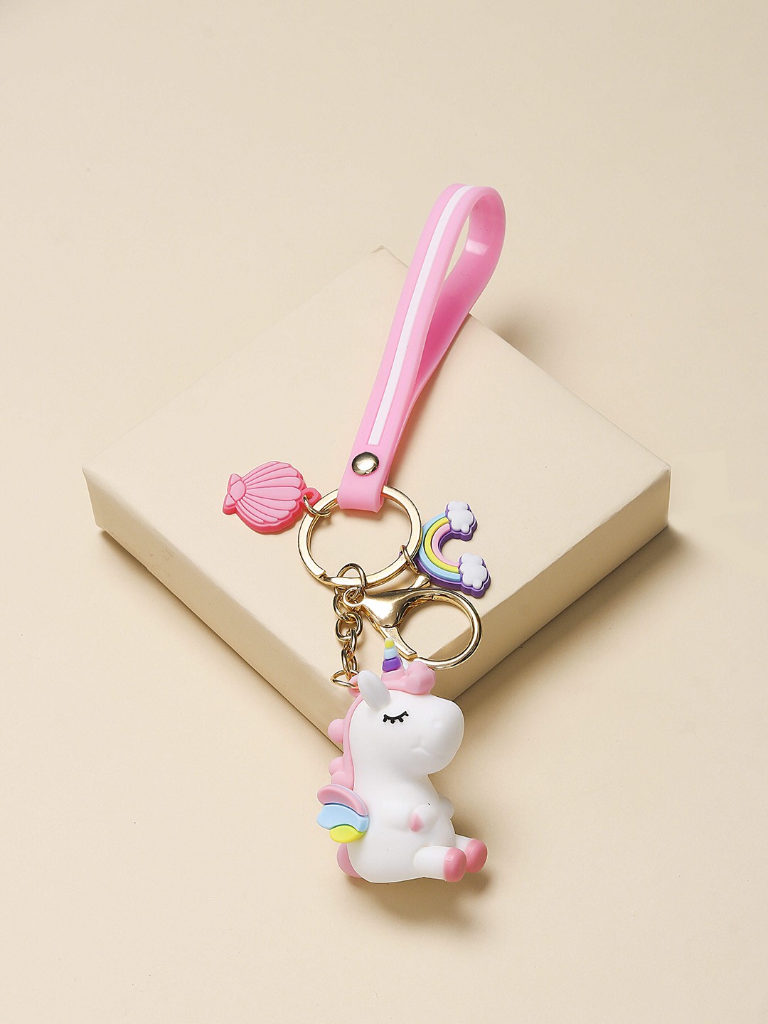 

Arendelle Kids White & Pink Unicorn Keychain with Wrist Loop