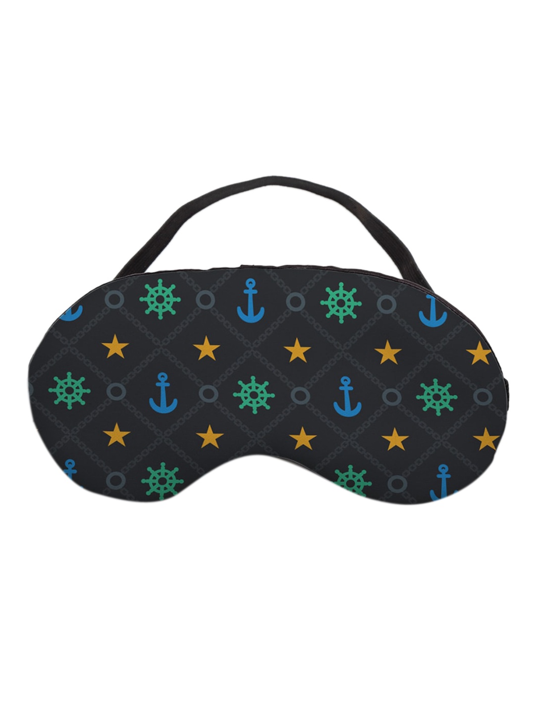 

Ferosh Men Black & Blue Anchor Printed Eye Mask