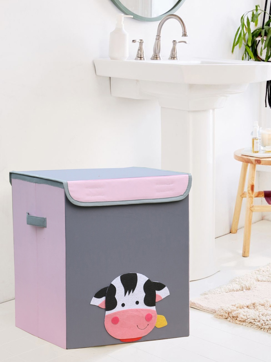 

Kids Clan Grey Large Storage Cum Laundry box with removable Lid