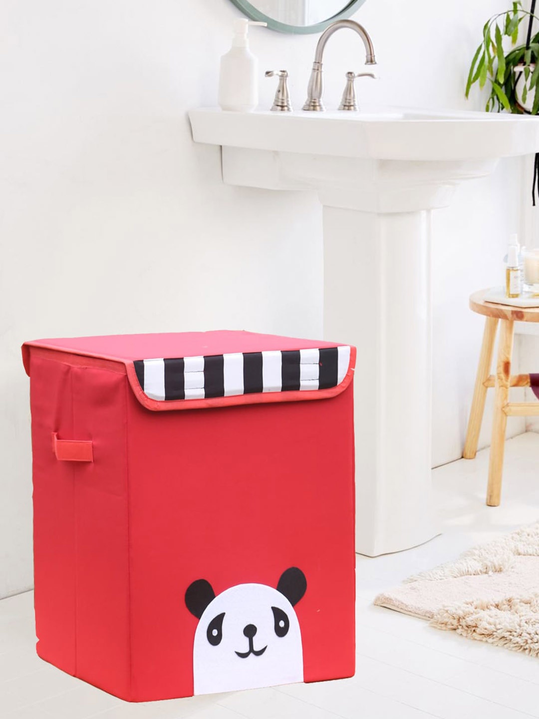 

Kids Clan Red & White Panda Printed Storage Cum Laundry Box