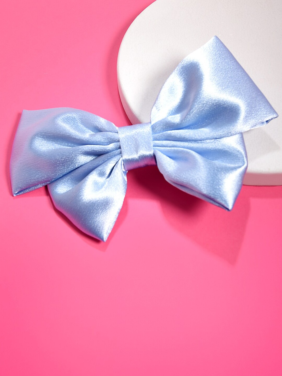 

ToniQ Women Blue Silk Bow Satin French Barrette