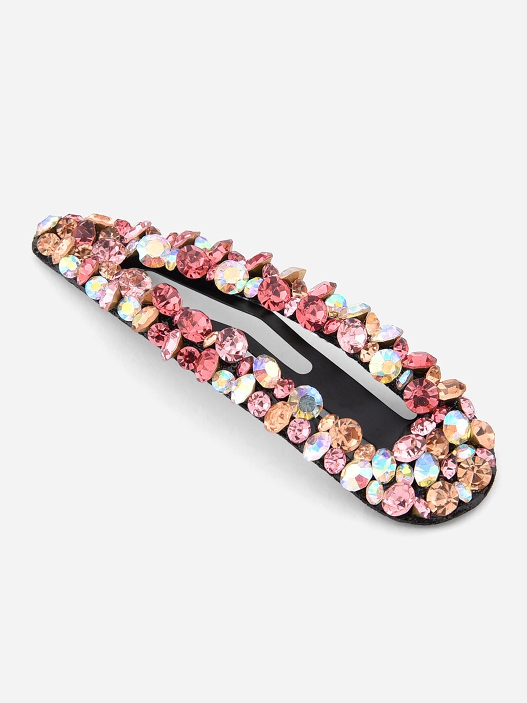 

ToniQ Women Black & Pink Embellished Tic Tac Hair Clip