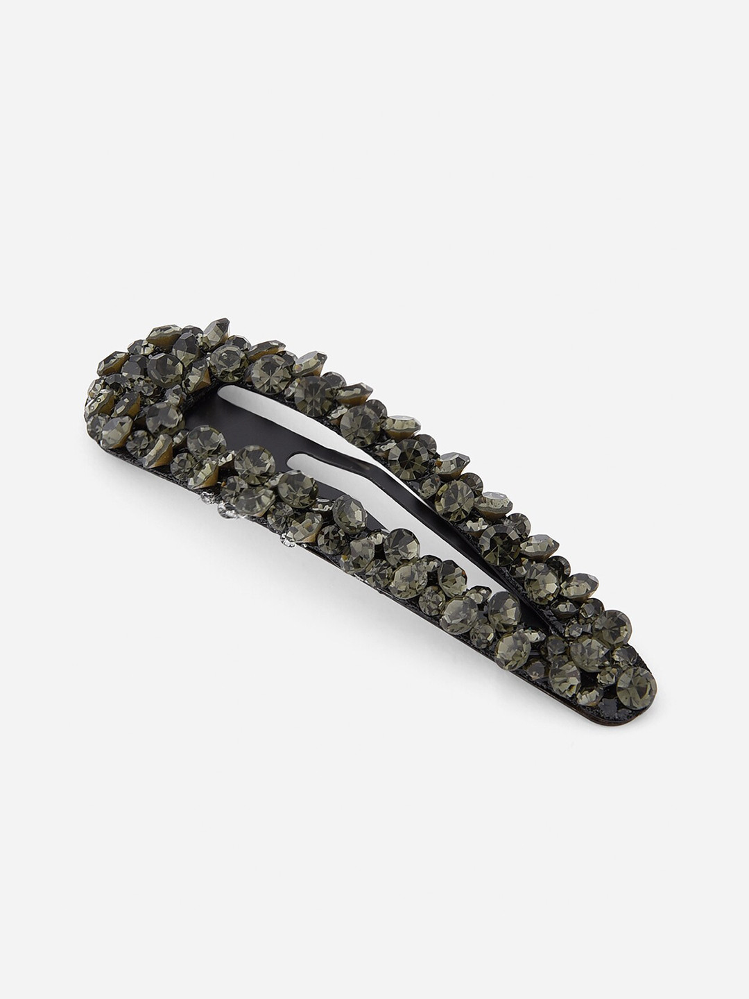 

ToniQ Women Black & Olive Green Embellished Tic Tac Hair Clip