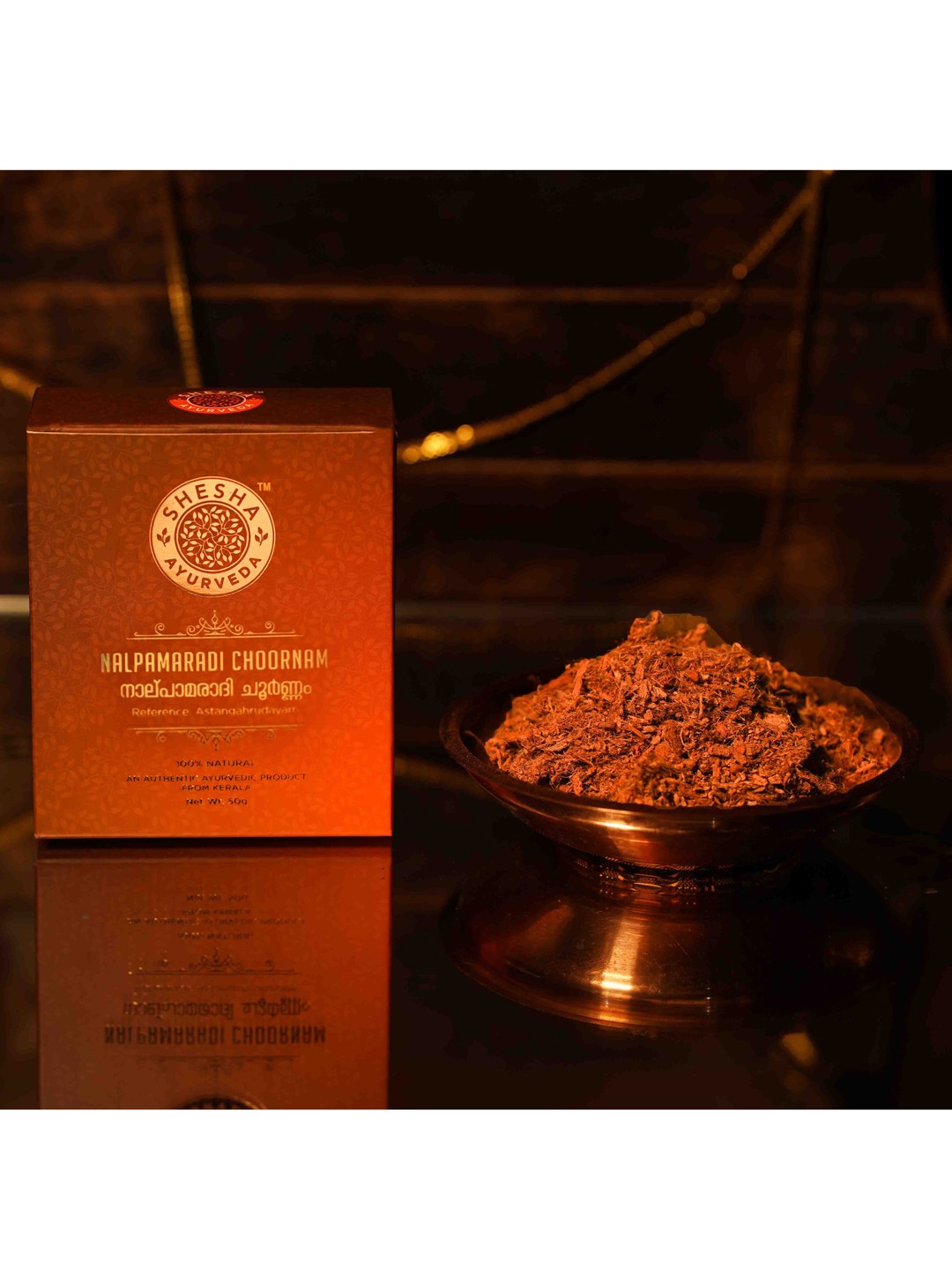 

SHESHA AYURVEDA Nalpamaradi Choornam 100% Natural Ayurvedic Bathing Powder 50 gm, Brown