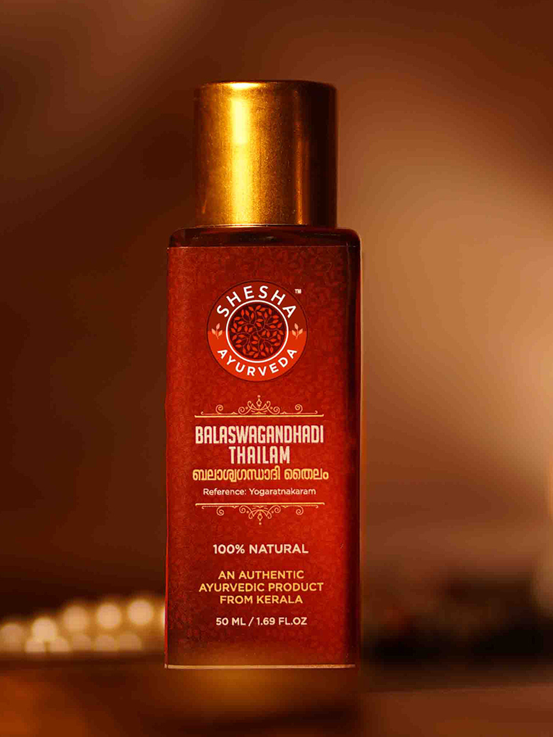 

SHESHA AYURVEDA Balaswagandhadi Thailam 100% Natural Muscle Tone Massage Oil 50 ml, Red