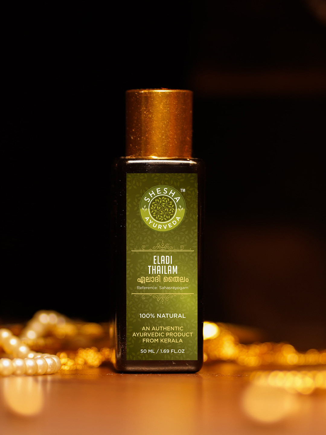 

SHESHA AYURVEDA Eladi Thailam For Eczema Massage Oil 50 ml, Maroon