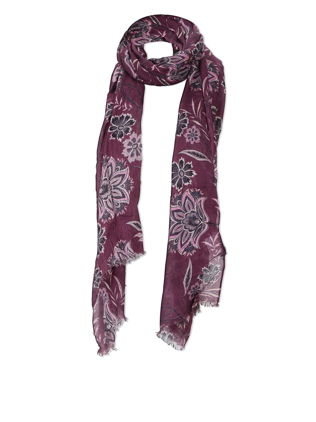 

Cloth Haus India Women Purple & Black Printed Scarf