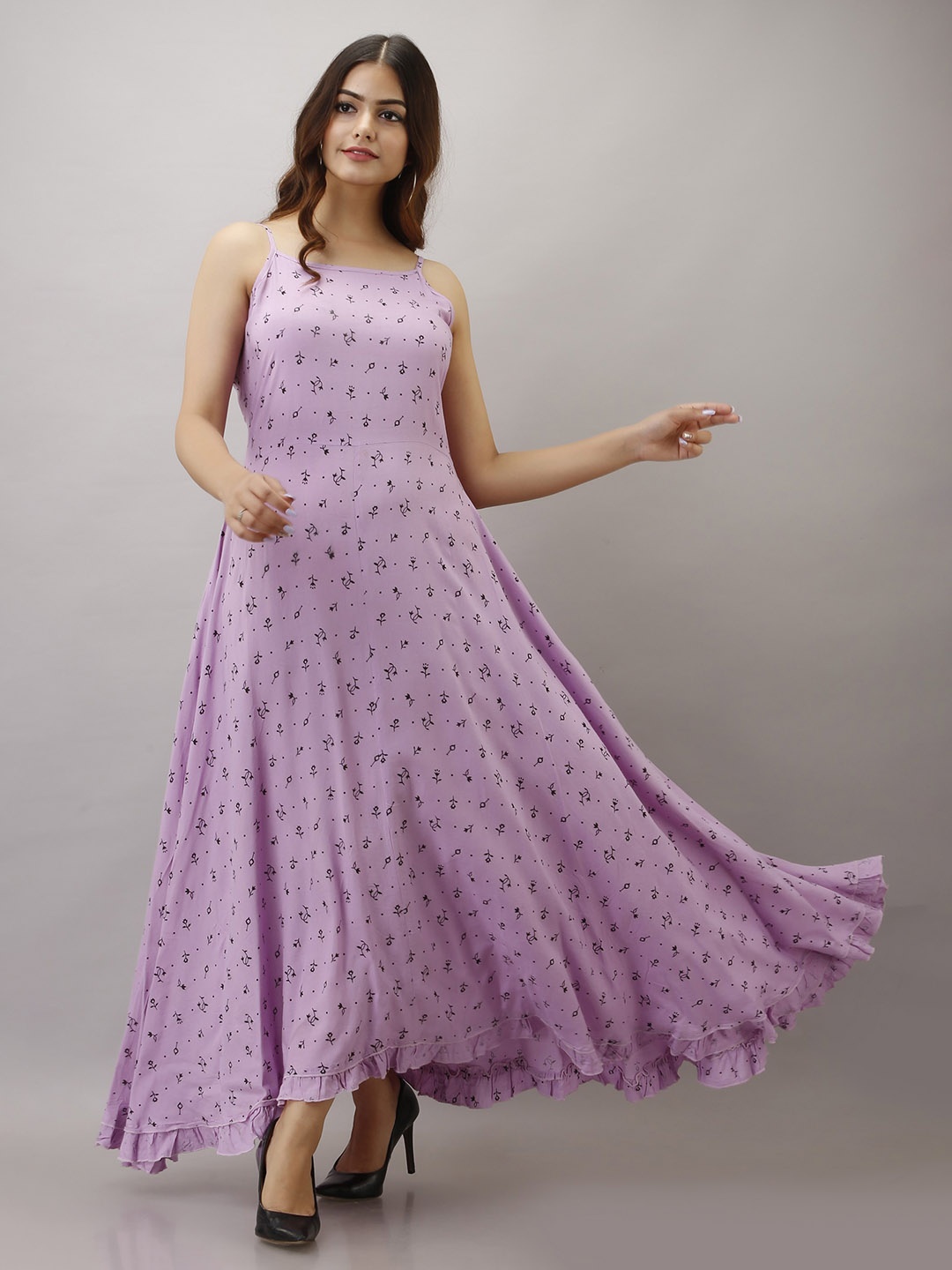 

KALINI Purple Floral Maxi Dress