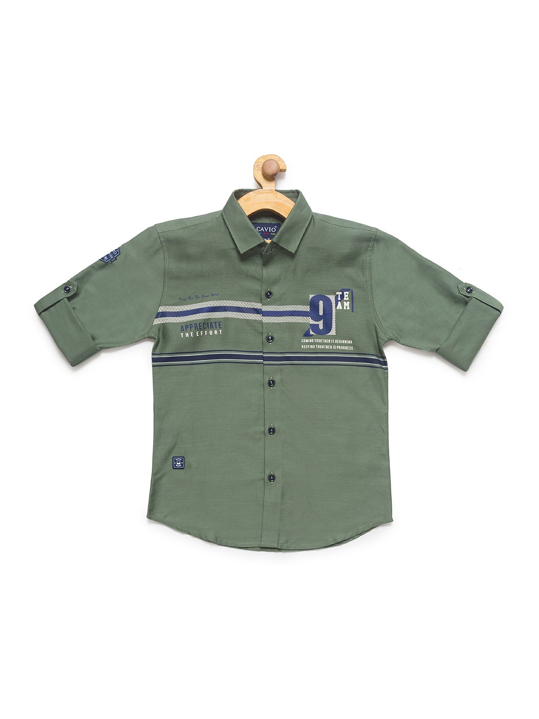 

CHARCHIT Boys Green Printed Casual Shirt