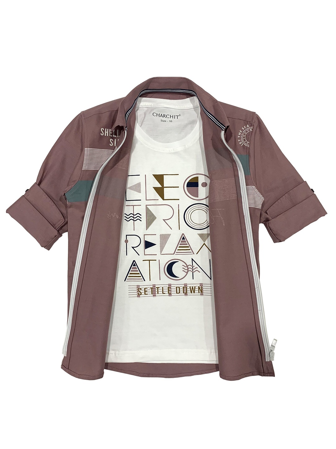 

CHARCHIT Boys Pink Printed Casual Shirt