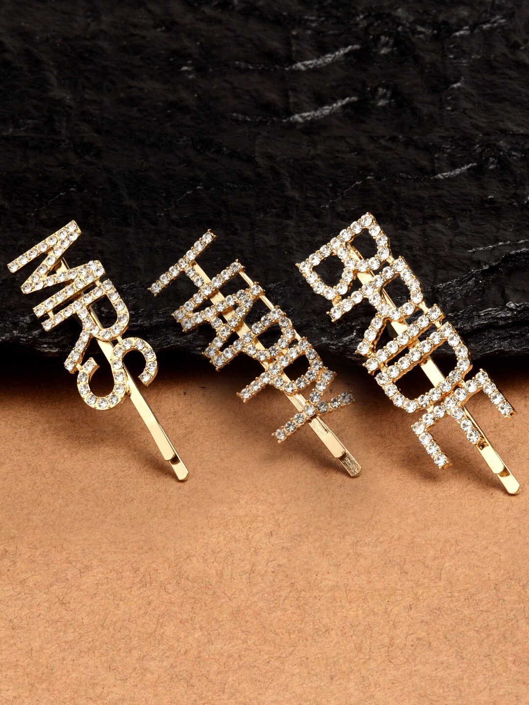 

Ferosh Women Gold-Toned Set of 3 Embellished Hair Accessory Set