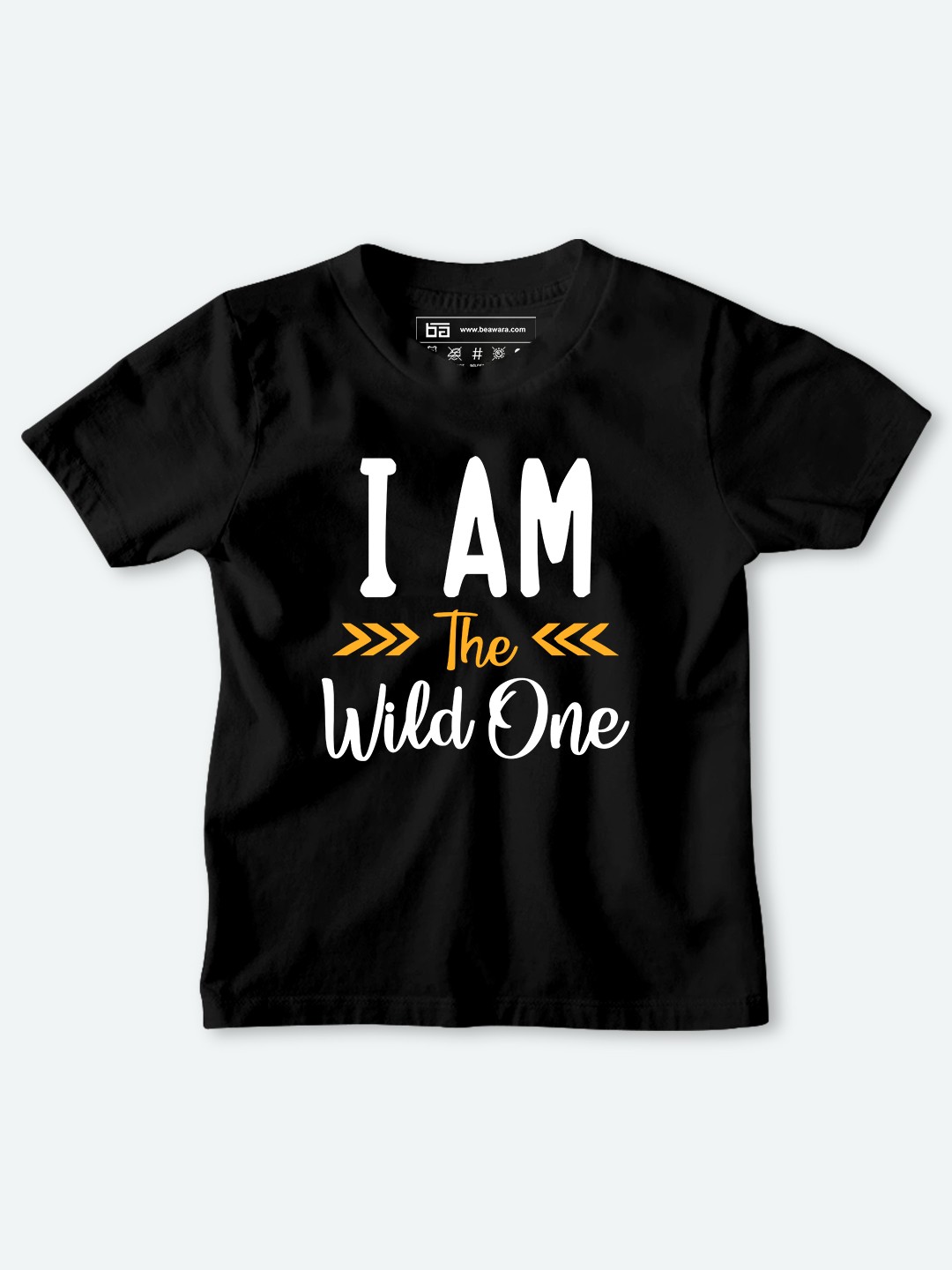 

BE AWARA Kids Black Typography Printed T-shirt