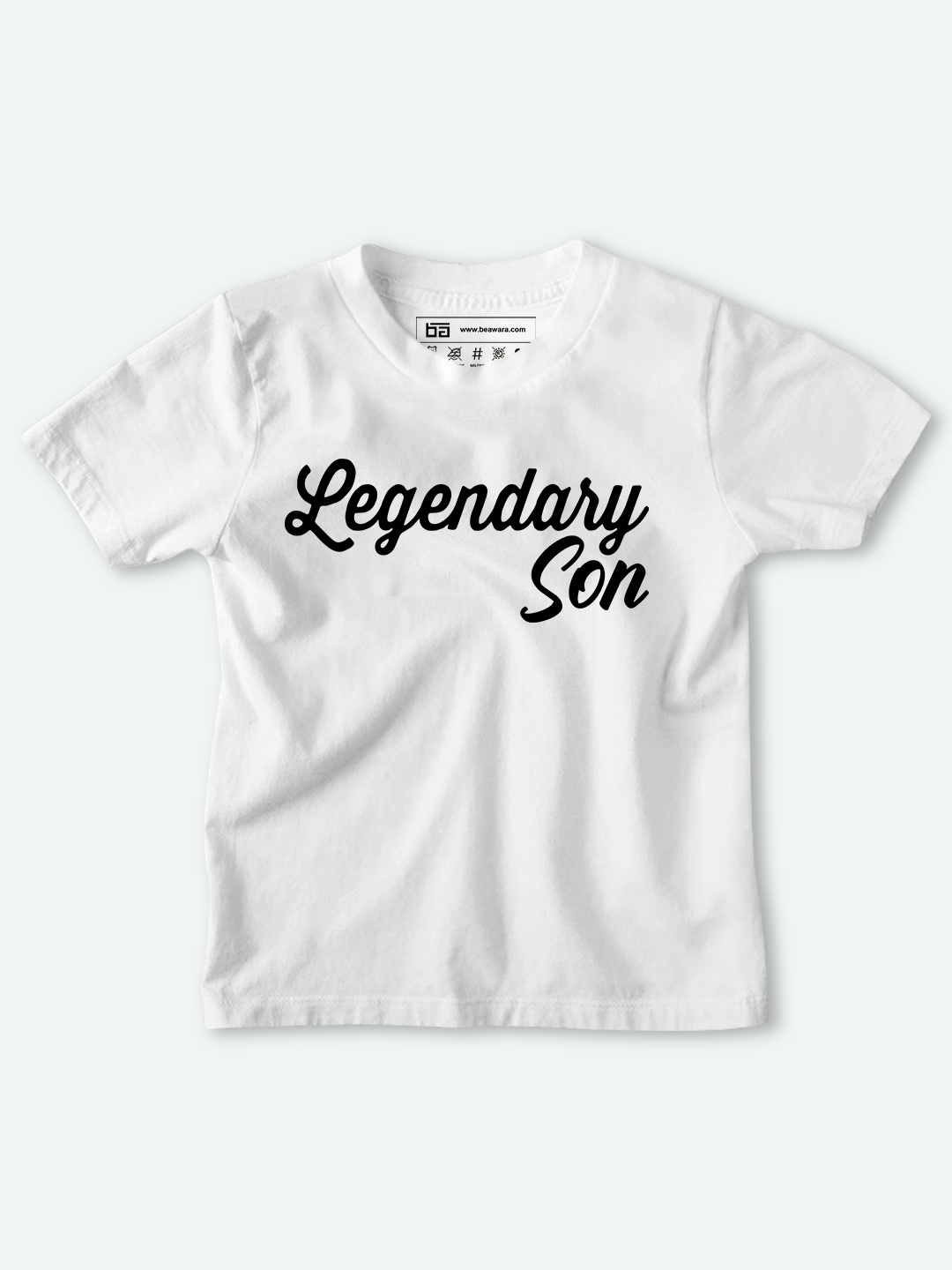 

BE AWARA Kids White Typography Printed T-shirt