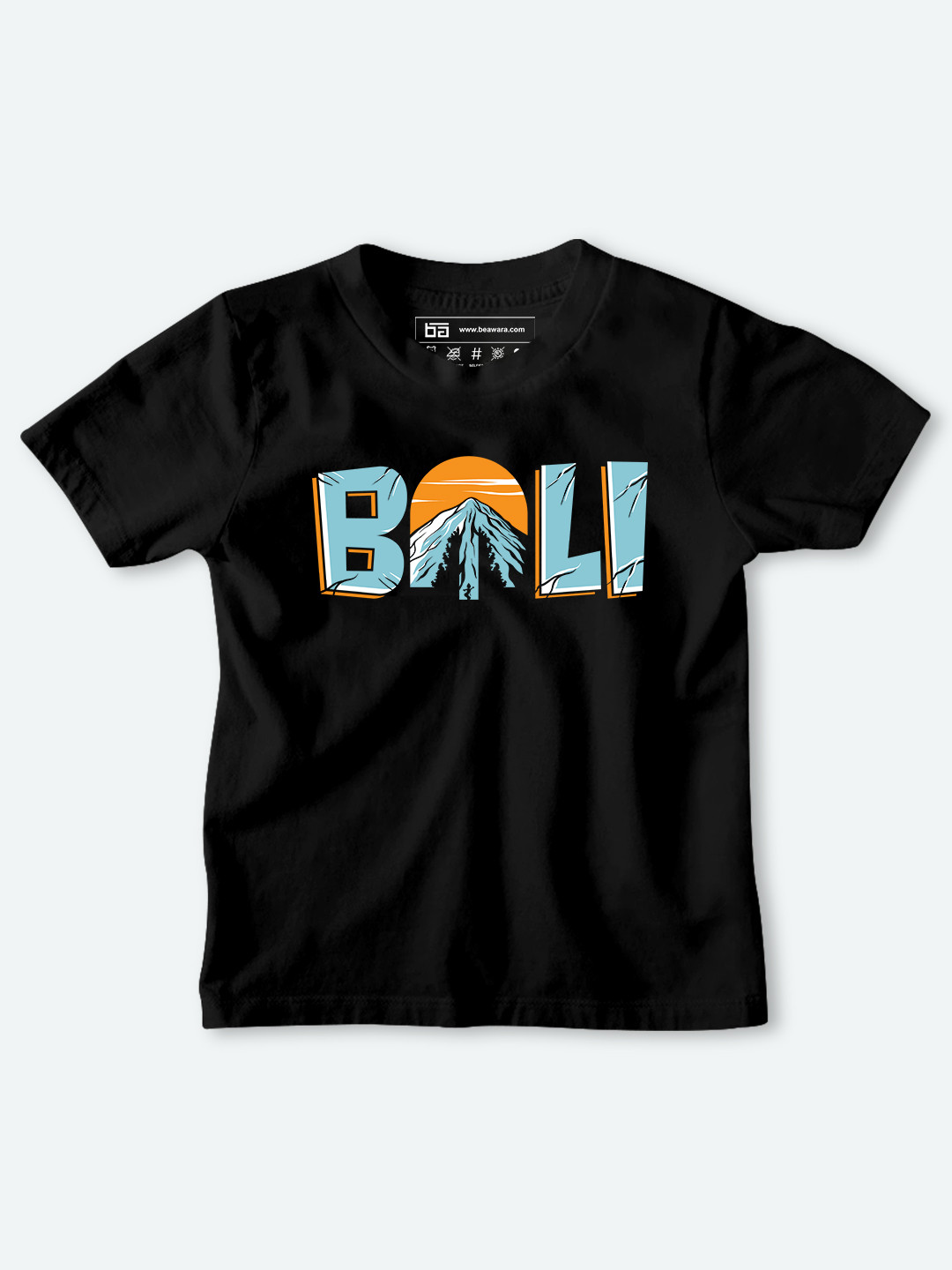

BE AWARA Kids Black Printed T-shirt