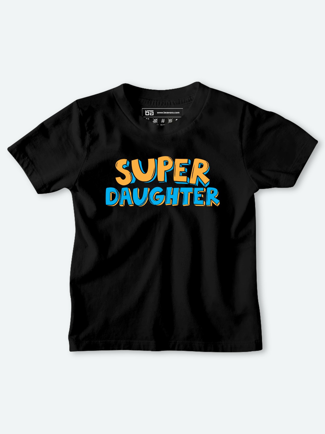 

BE AWARA Kids Black Typography Printed T-shirt