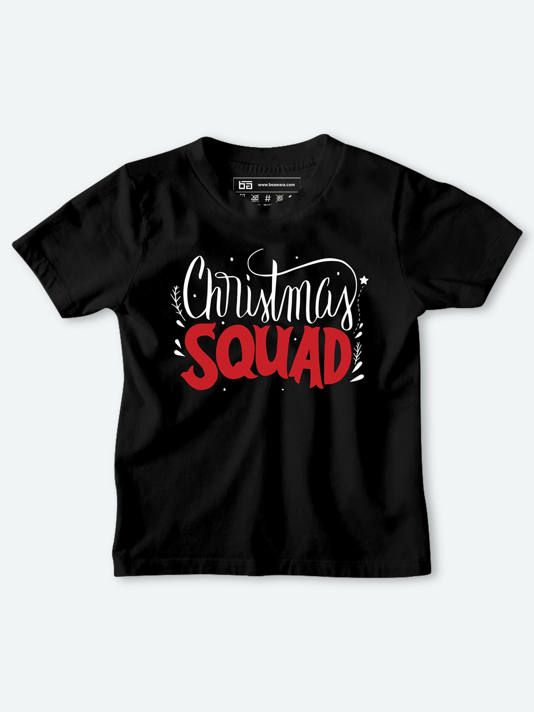 

BE AWARA Kids Black Typography Printed T-shirt