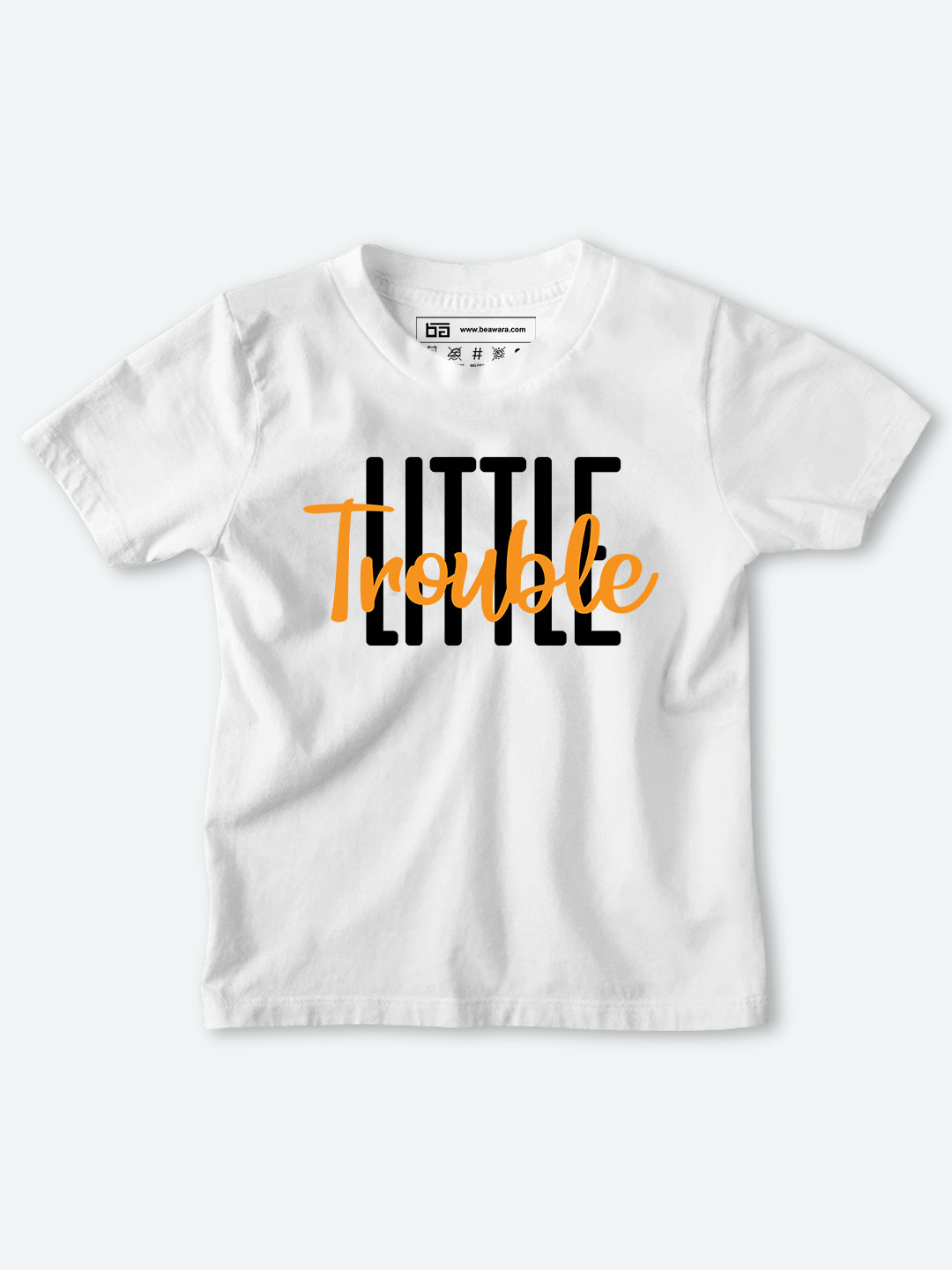 

BE AWARA Kids White Typography Printed T-shirt