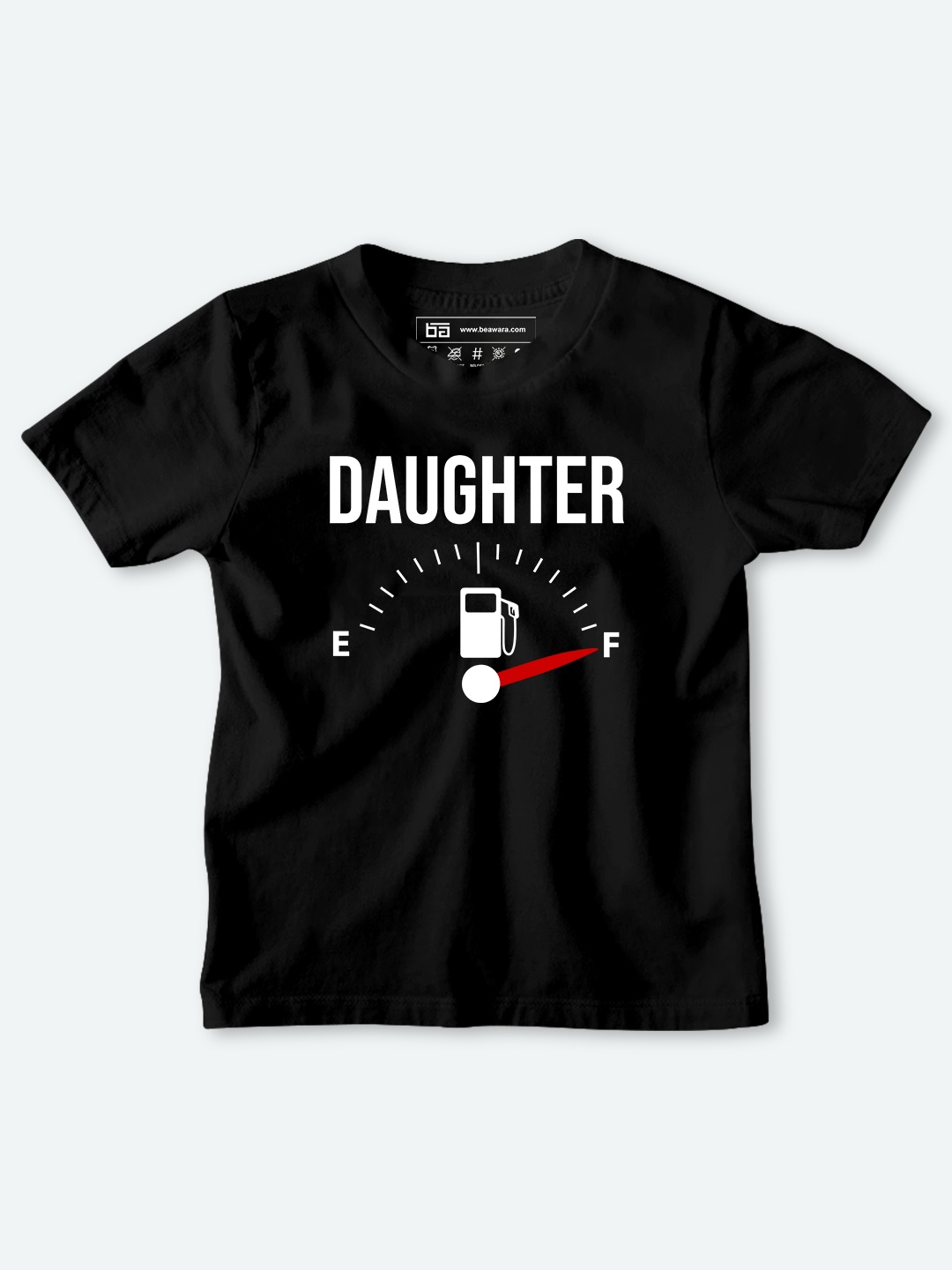 

BE AWARA Kids Black Typography Printed Applique T-shirt