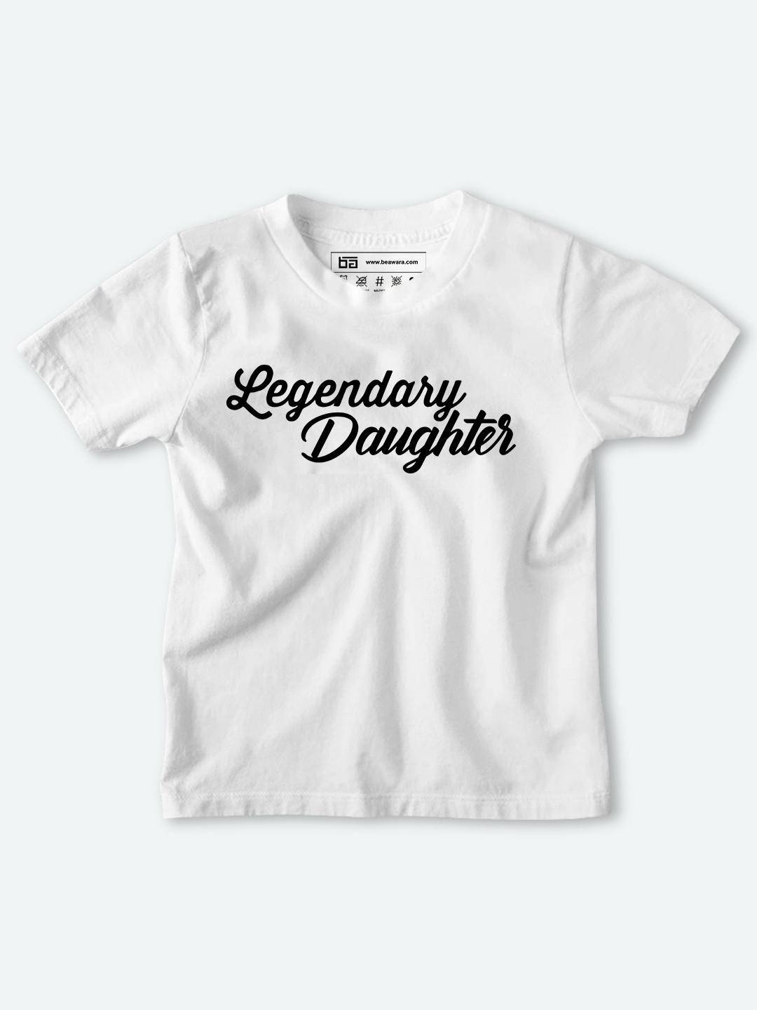 

BE AWARA Kids White Typography Printed Applique T-shirt