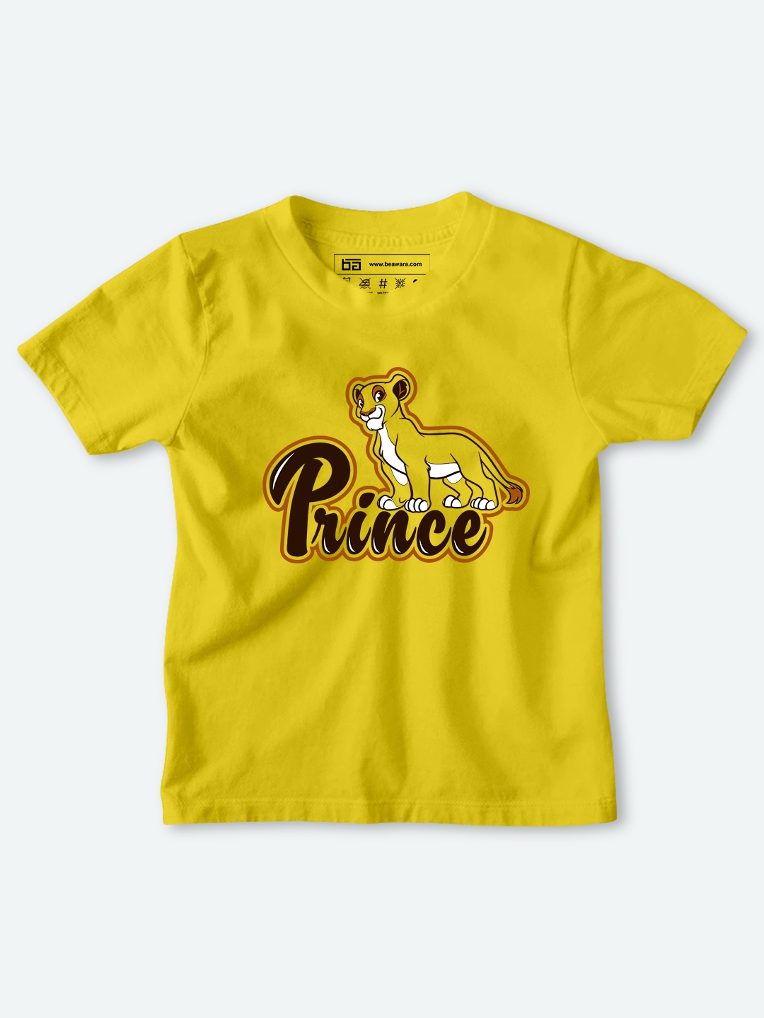 

BE AWARA Kids Yellow Printed Cotton T-shirt