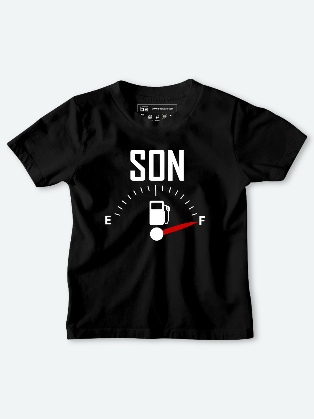 

BE AWARA Kids Black Typography Printed Applique T-shirt
