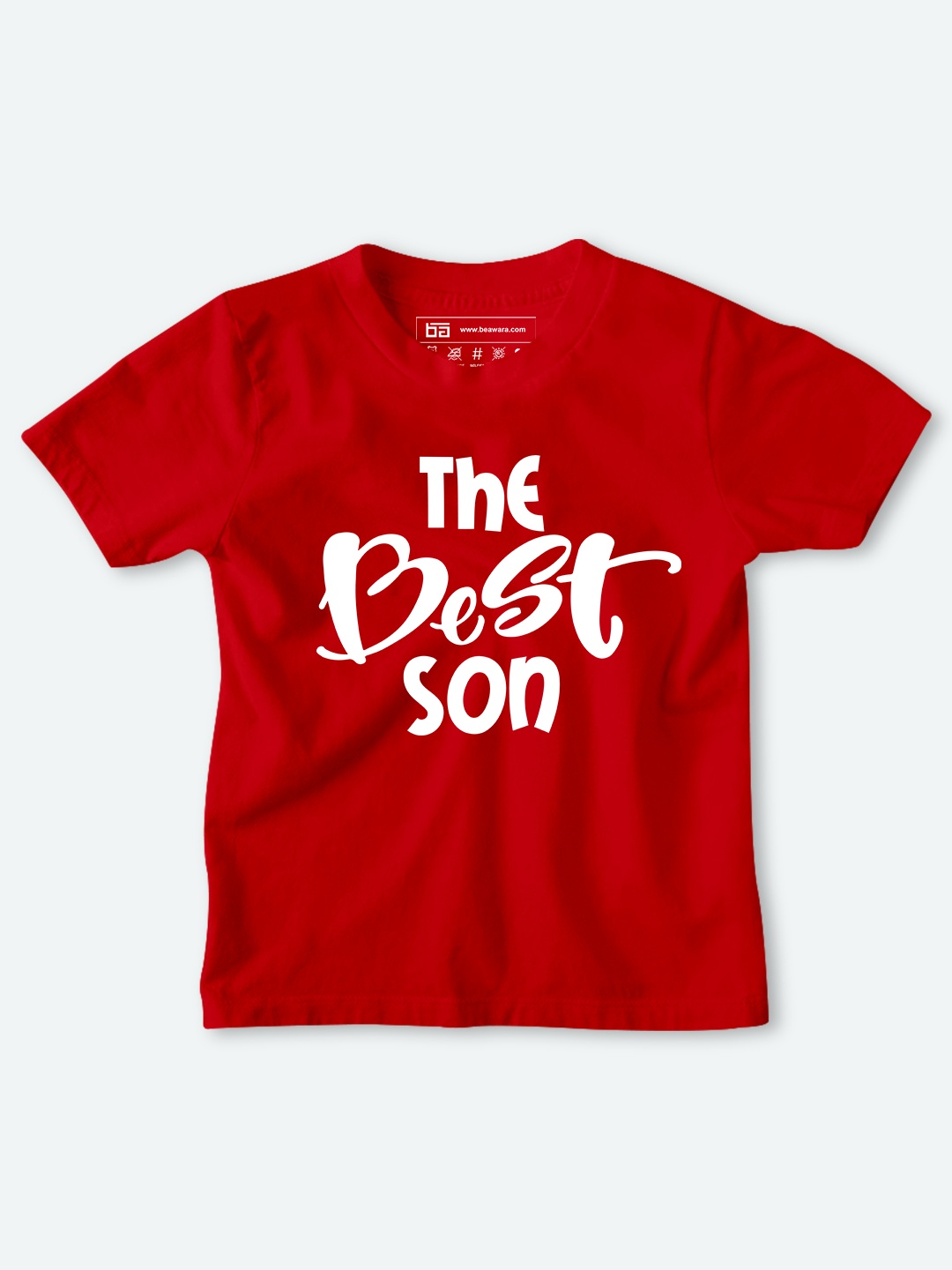 

BE AWARA Kids Red Typography Printed Cotton T-shirt
