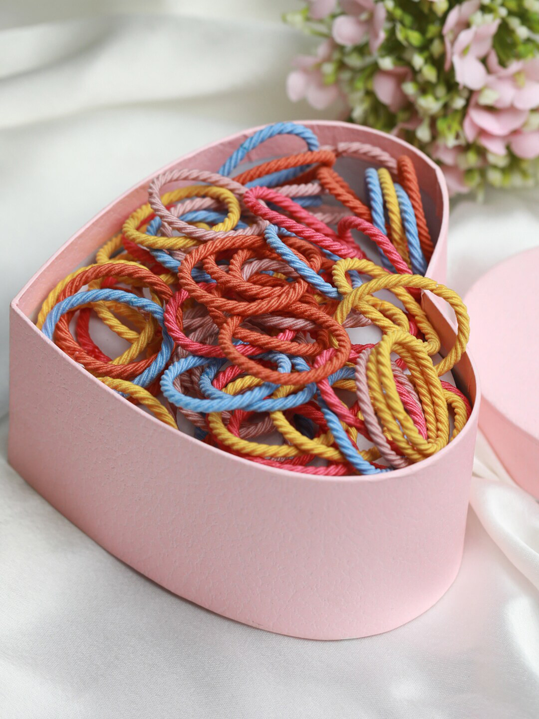 

PRITA BY PRIYAASI Women Multicoloured Pack of 100 Ponytail Holders, Multi