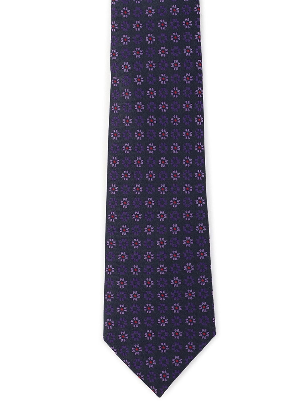 

Louis Philippe Men Navy Blue & Red Printed Skinny Tie