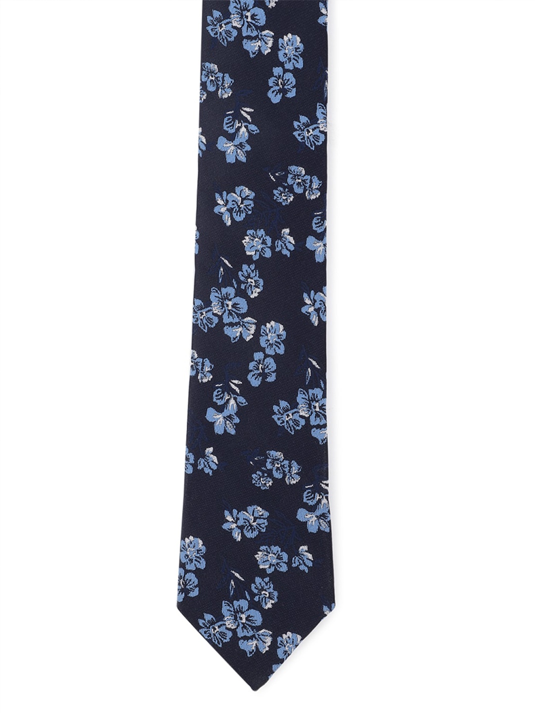 

Louis Philippe Men Navy Blue & White Printed Broad Tie