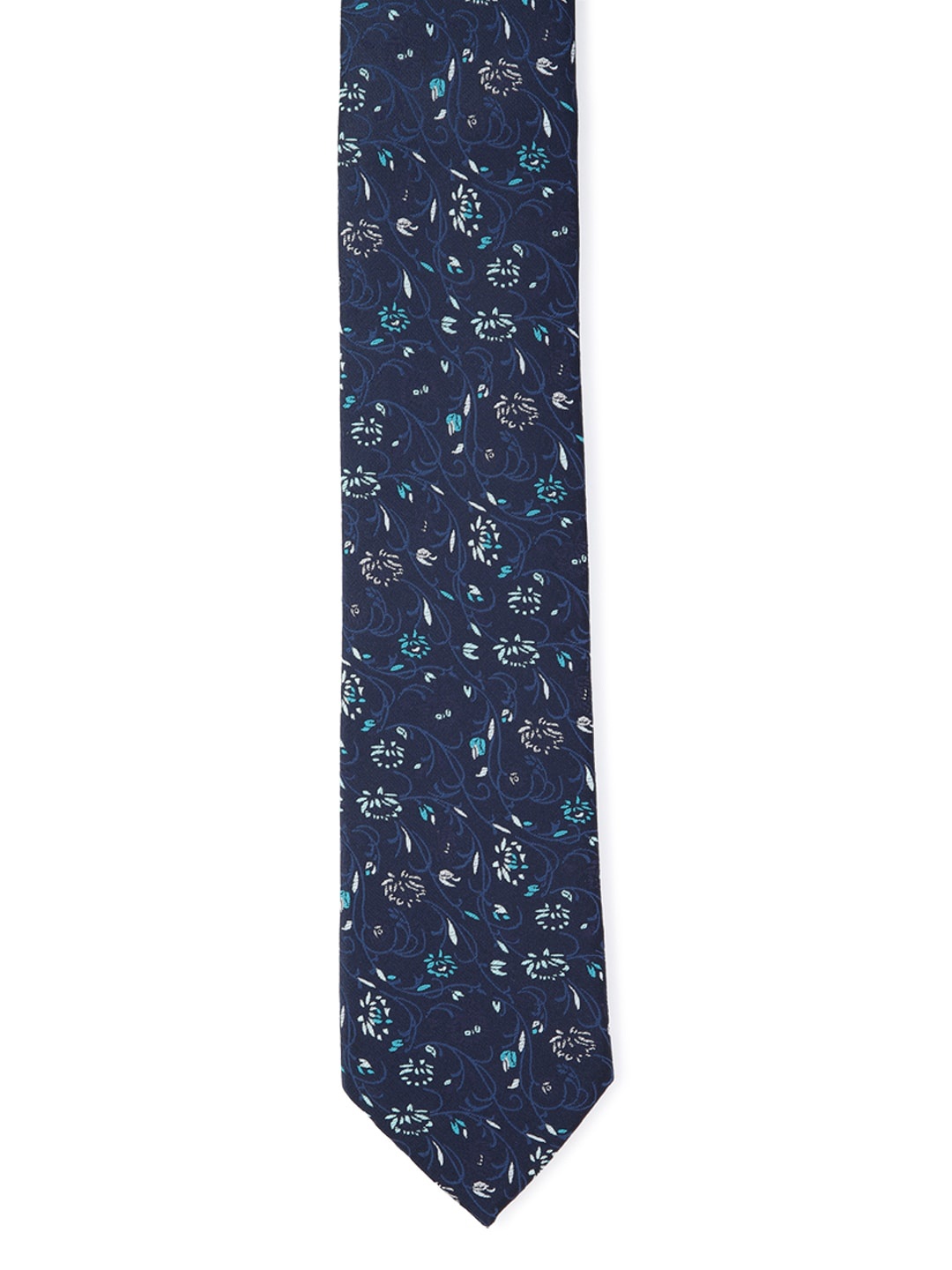 

Louis Philippe Men Navy Blue Printed Skinny Tie