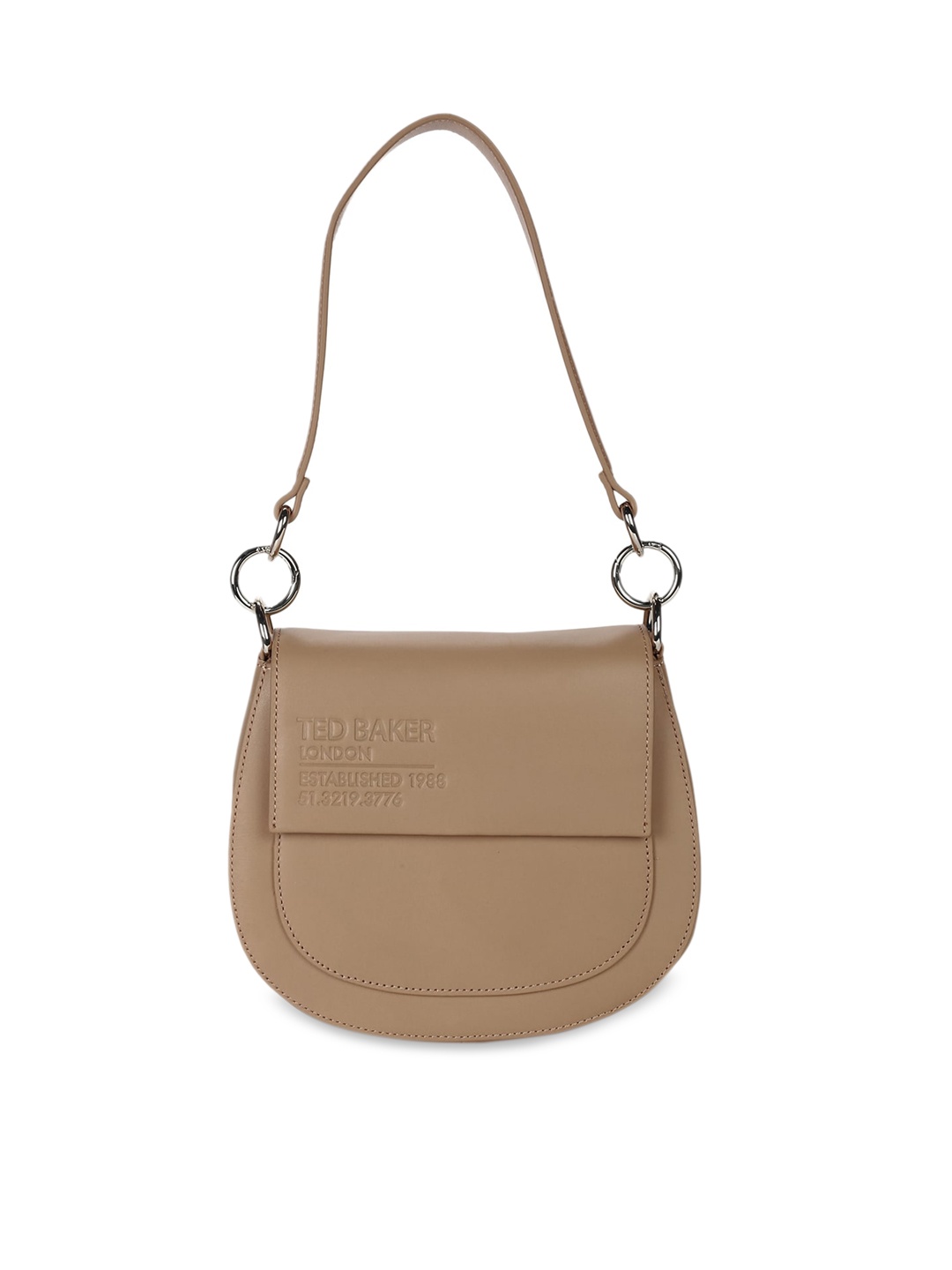 

Ted Baker Tan Leather Half Moon Sling Bag with Quilted