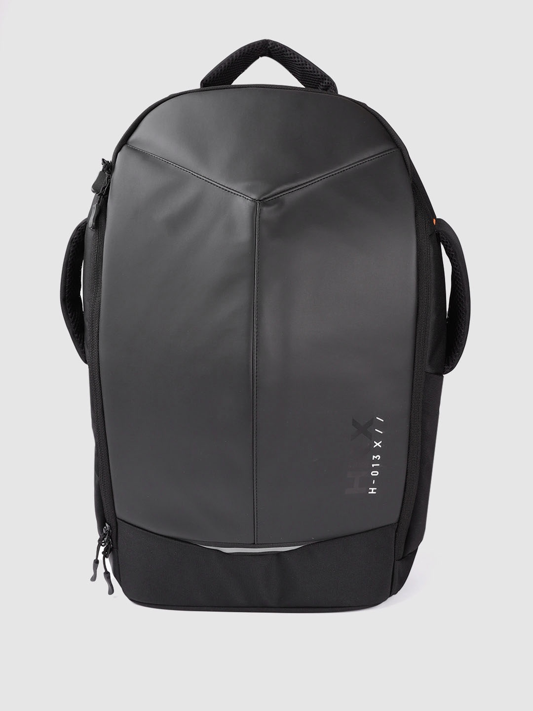 

HRX by Hrithik Roshan Unisex Black Brand Logo Print Backpack with Reflective Stripe