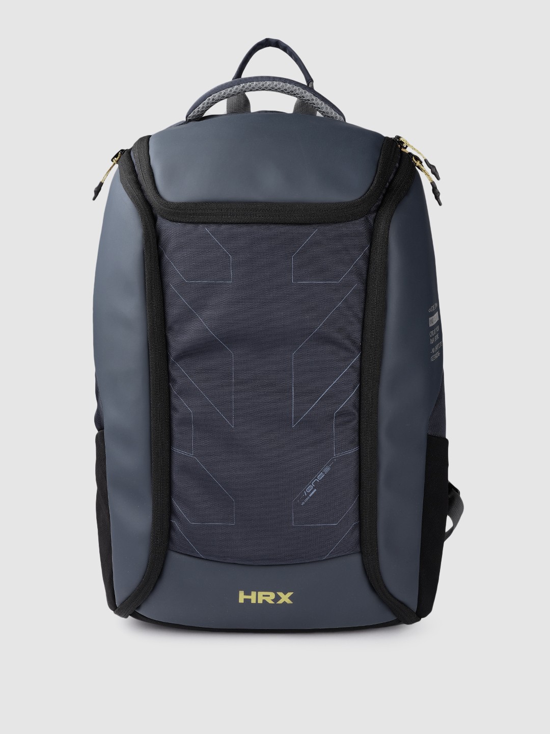 

HRX by Hrithik Roshan Unisex Navy Blue & Black Geometric Print Backpack