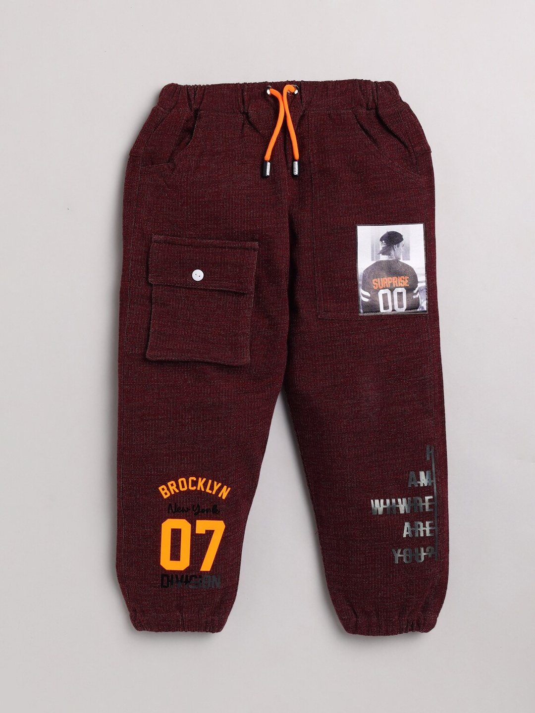 

Nottie Planet Boys Brown Printed Track Pants