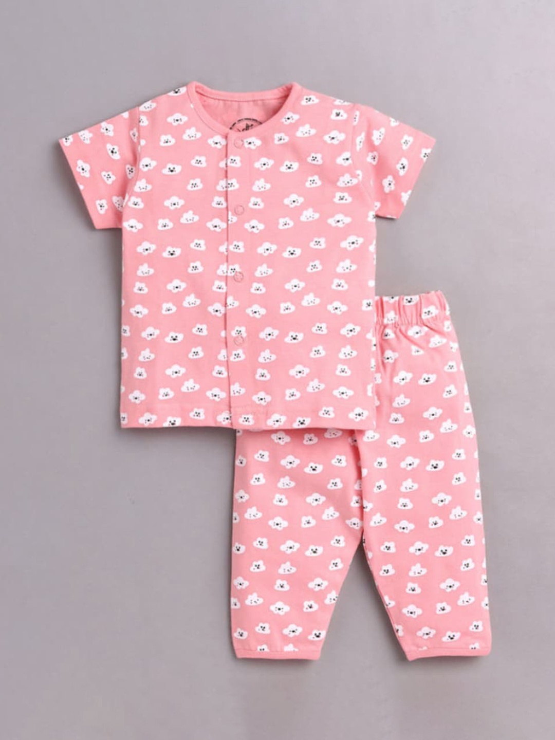 

Clt s Unisex Kids Pink Printed Night suit