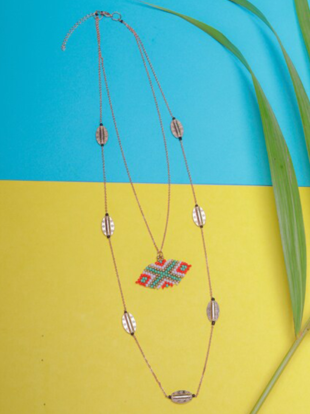 

DIVA WALK Rose Gold & Red Brass Rose Gold-Plated Layered Necklace