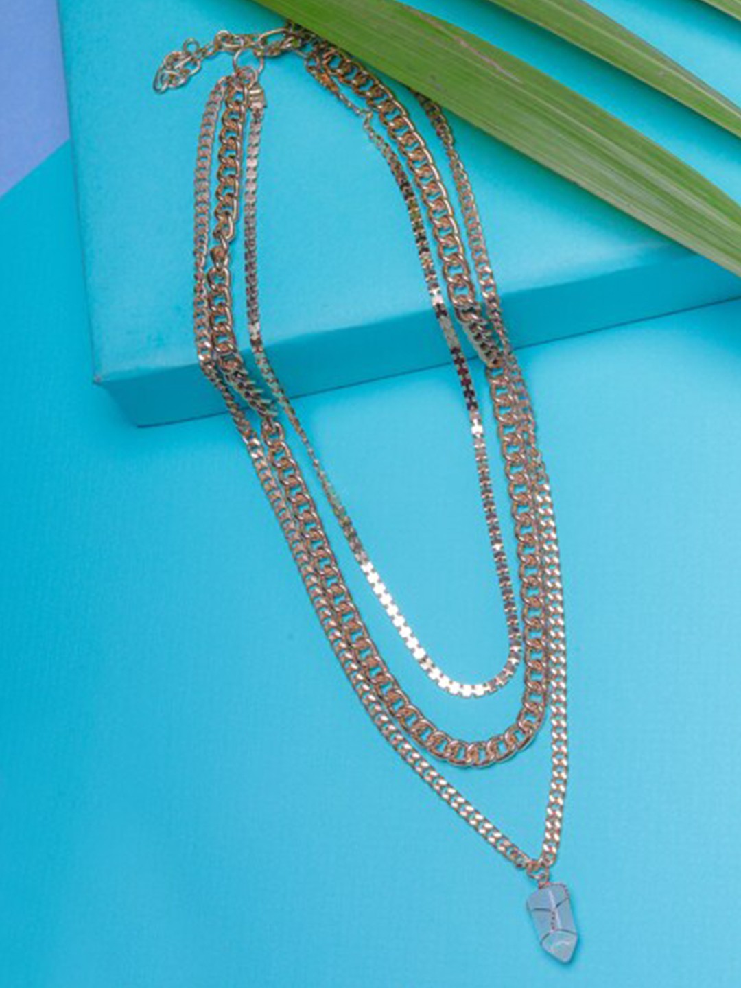 

DIVA WALK Women Rose Gold-Toned Multi Layered Necklace