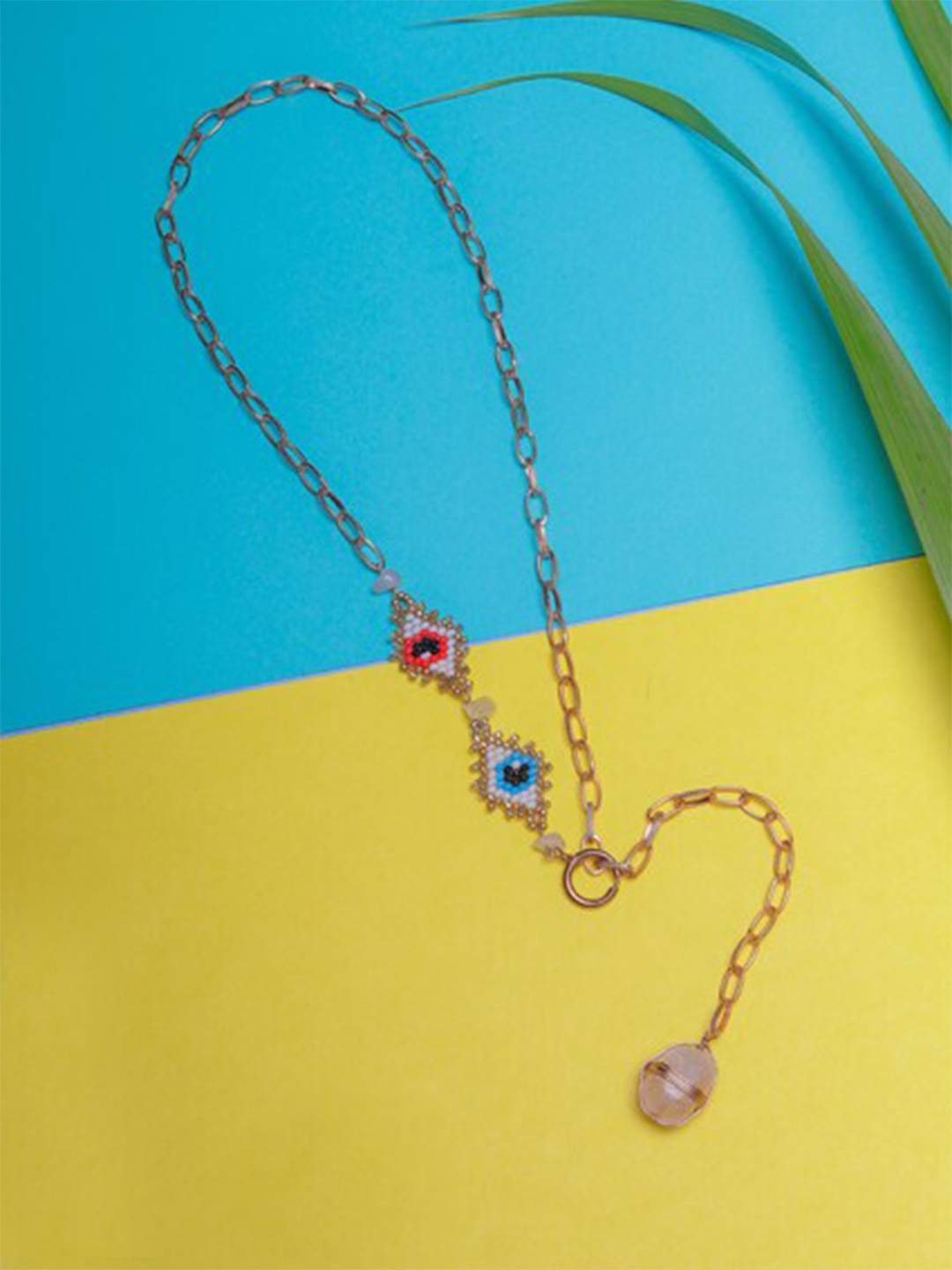 

DIVA WALK Rose Gold & Blue Brass Rose Gold-Plated Necklace