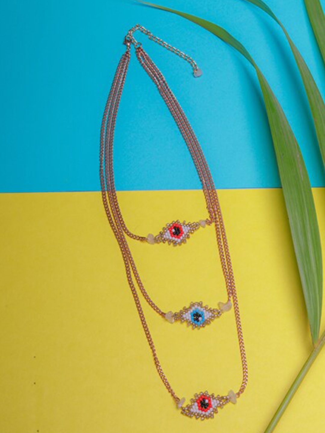 

DIVA WALK Rose Gold & Red Brass Rose Gold-Plated Layered Necklace