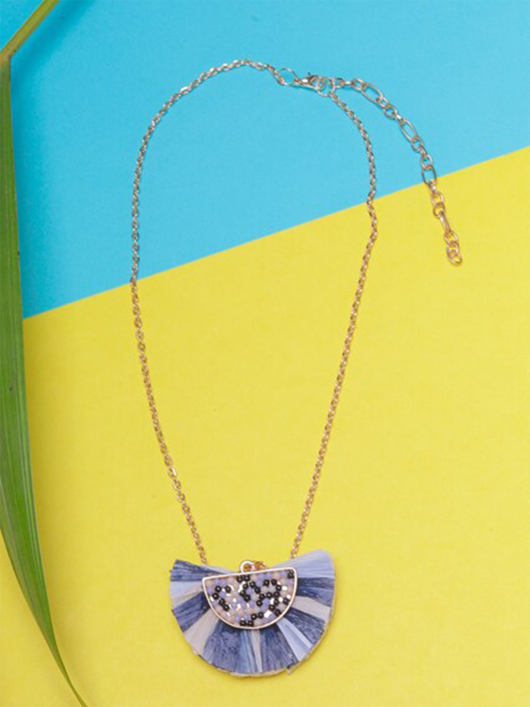 

DIVA WALK Gold-Toned & Grey Brass Gold-Plated Necklace