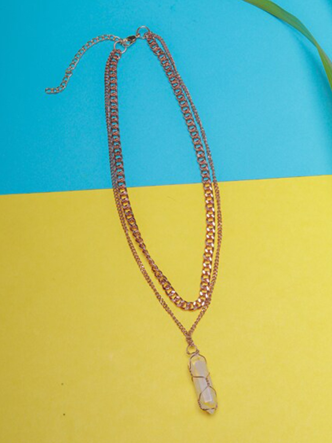 

DIVA WALK Rose Gold & White Brass Rose Gold-Plated Layered Necklace