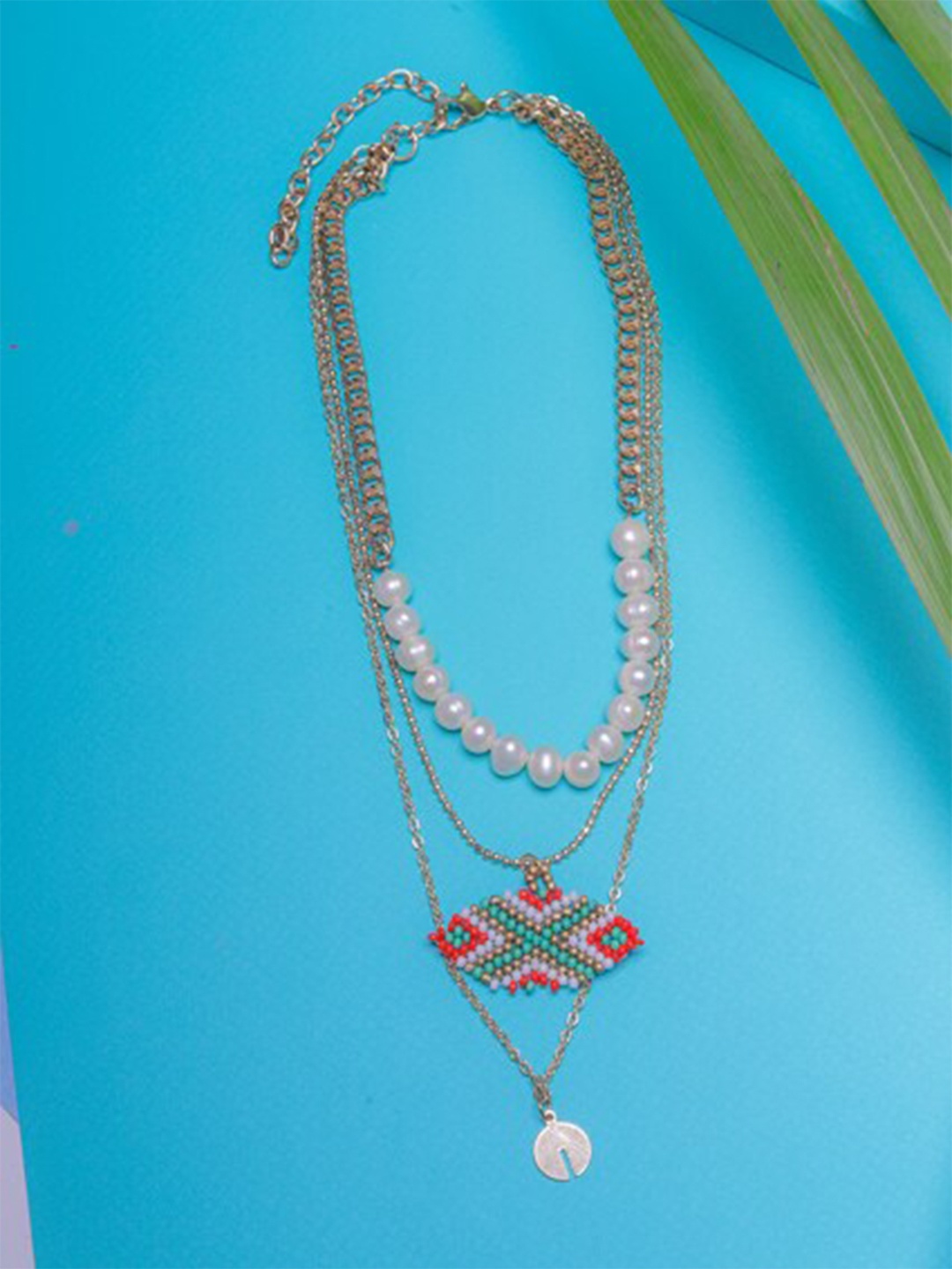 

DIVA WALK Women Rose Gold-Toned Multi Layered Necklace